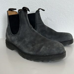 Blundstone Rustic Black Leather Chelsea Nubuck Waterproof Slip On Boots 12